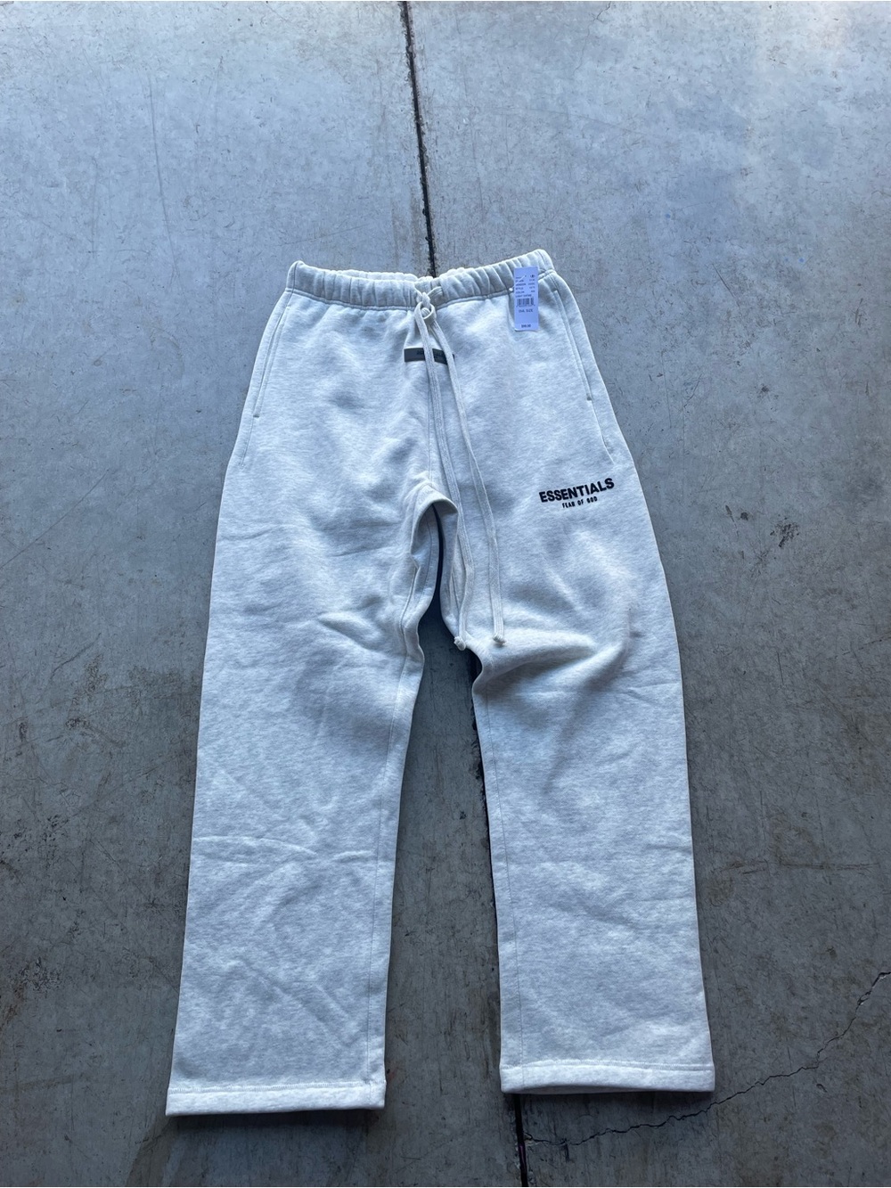 ESSENTIALS Kids Cream Sweatpants with Drawstring Waist